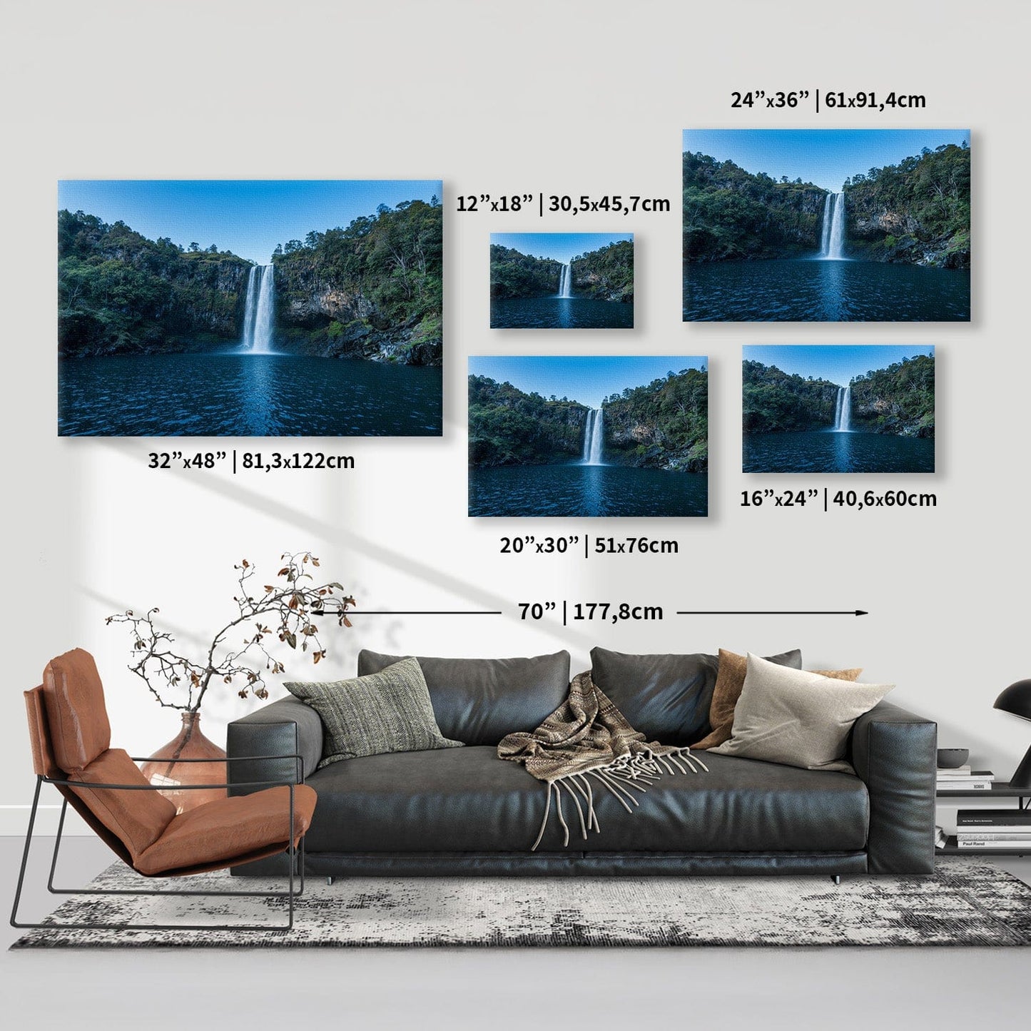 Tropical Waterfall Paradise Canvas
