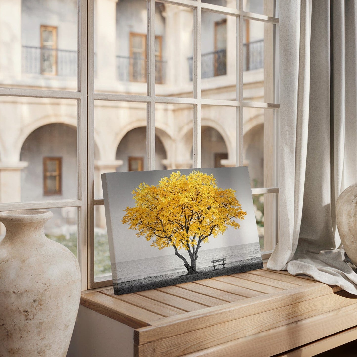 Yellow Seaside Tree Canvas