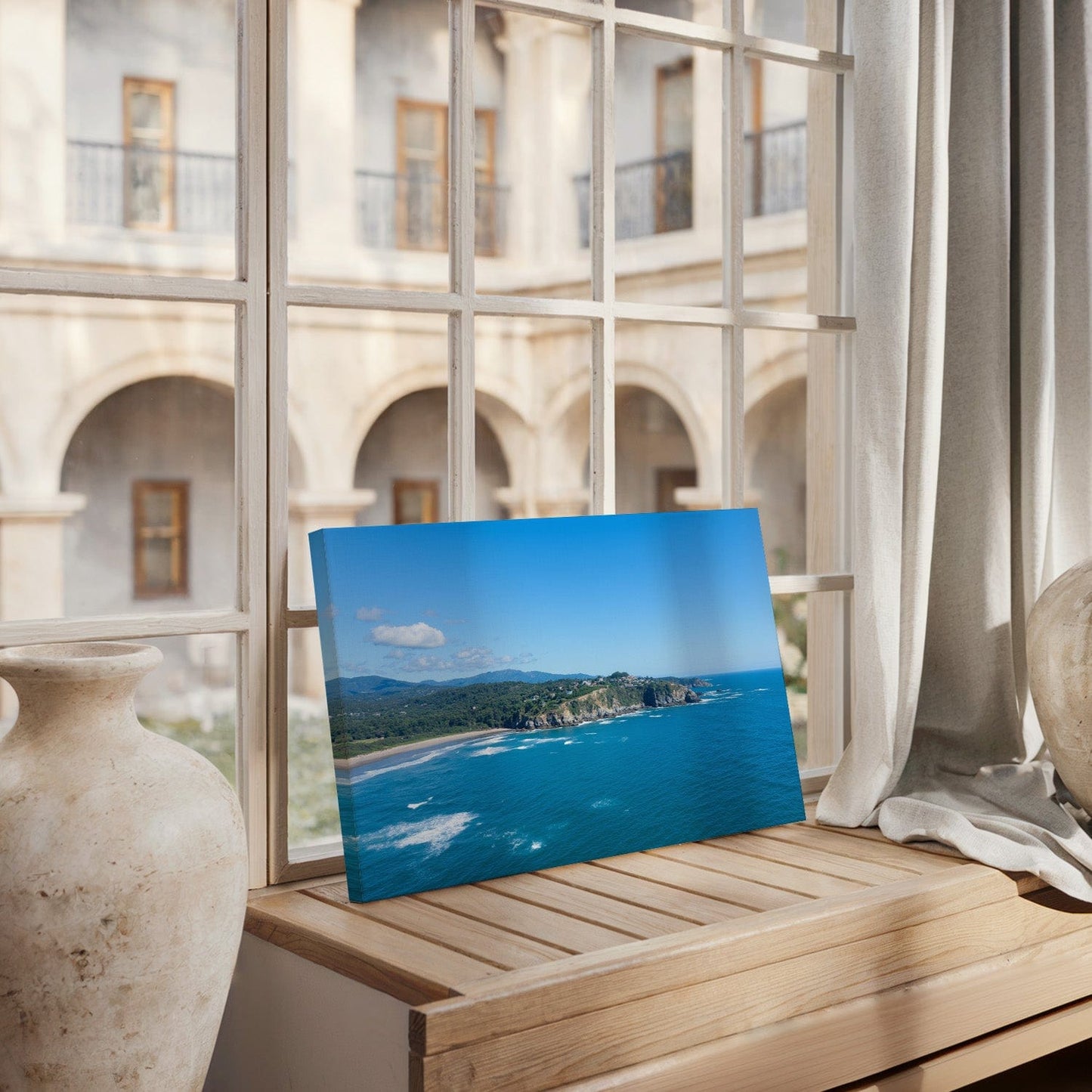 Turquoise Coastal Haven Canvas