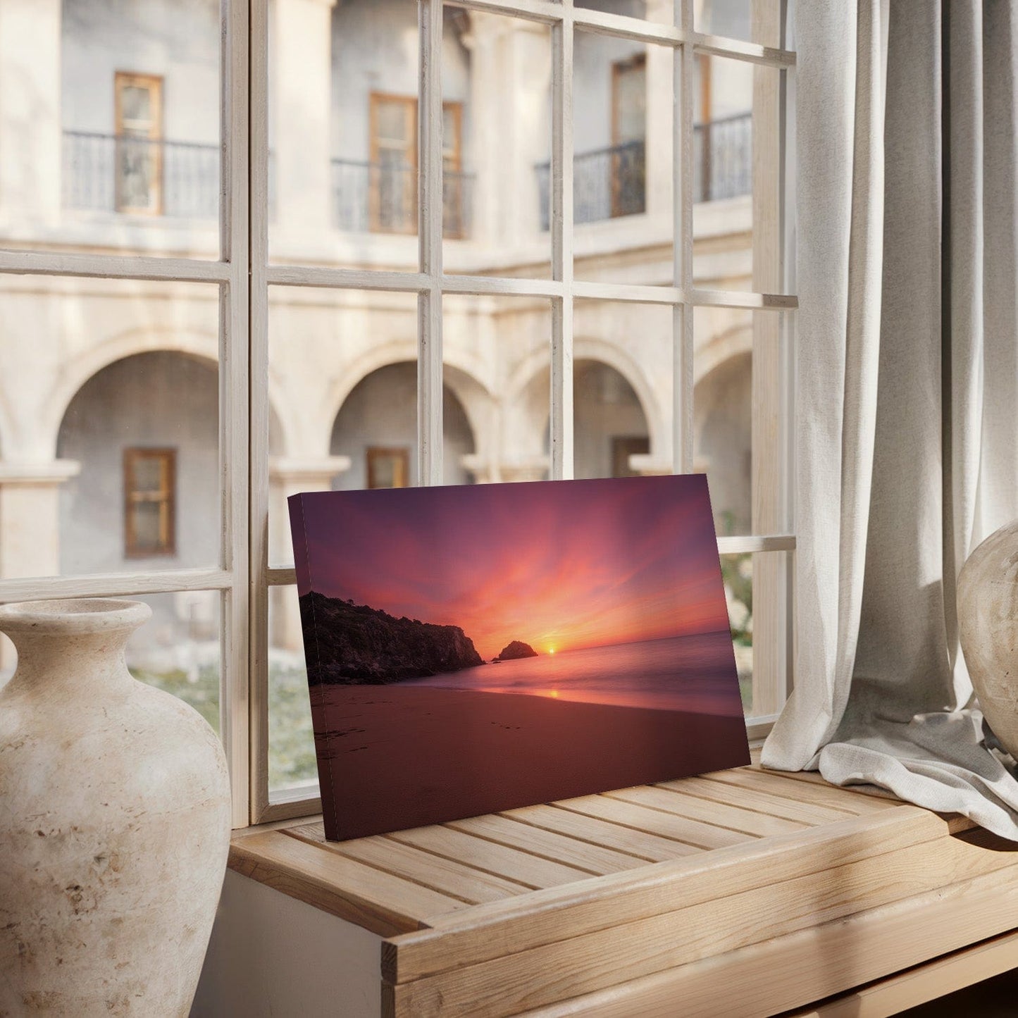 Golden Shoreline Sunset Canvas