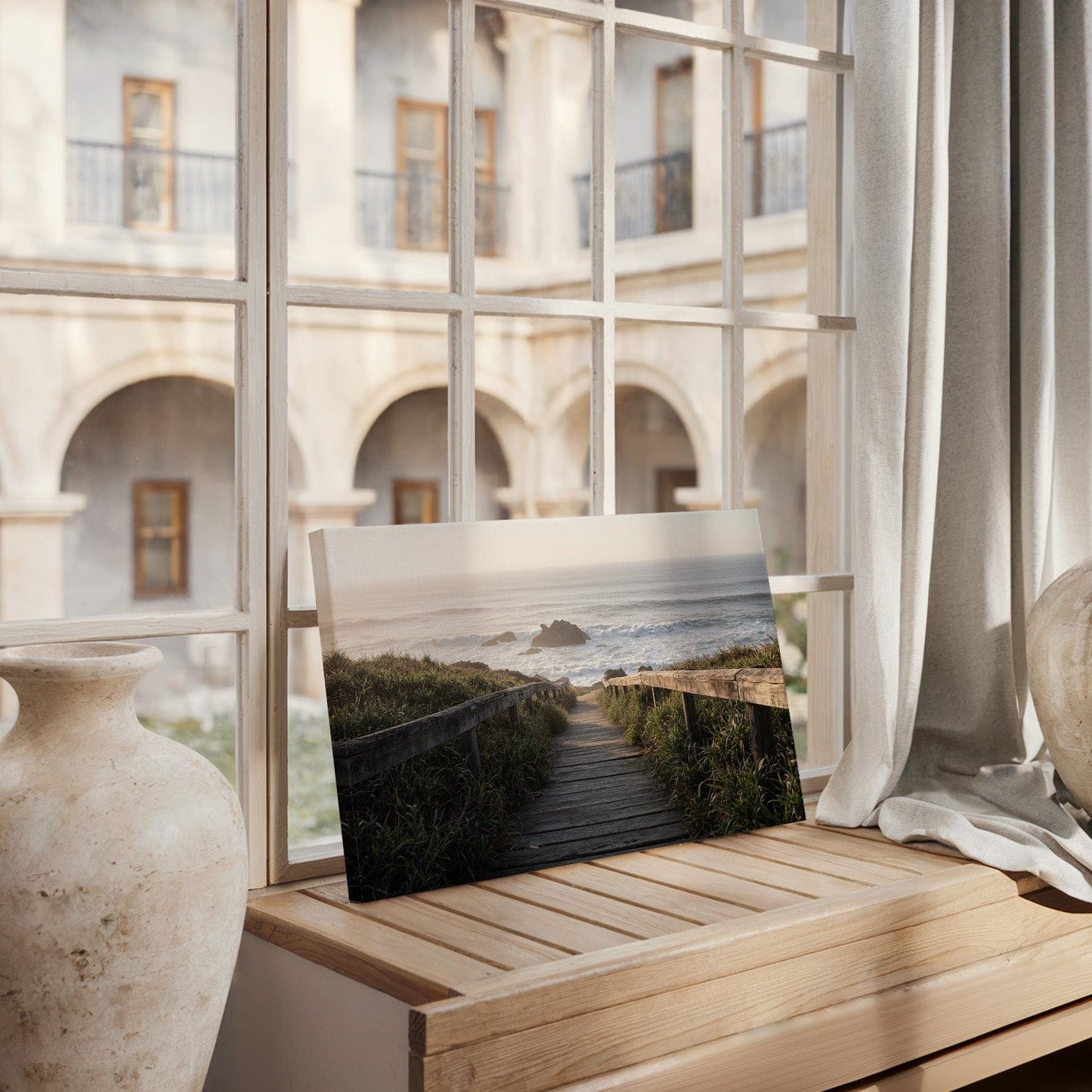 Coastal Boardwalk Journey Canvas