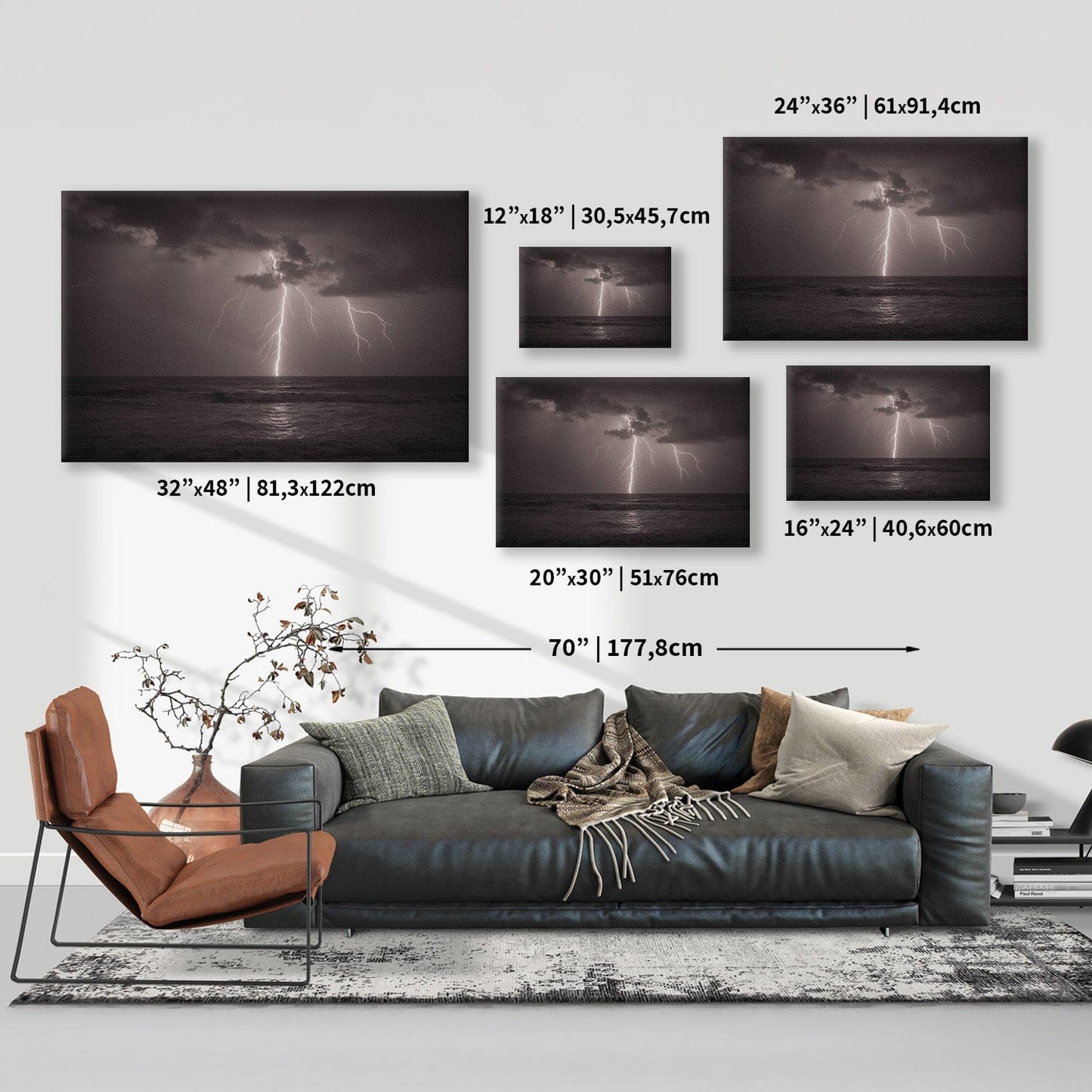 Tempest Lightning Ocean Canvas