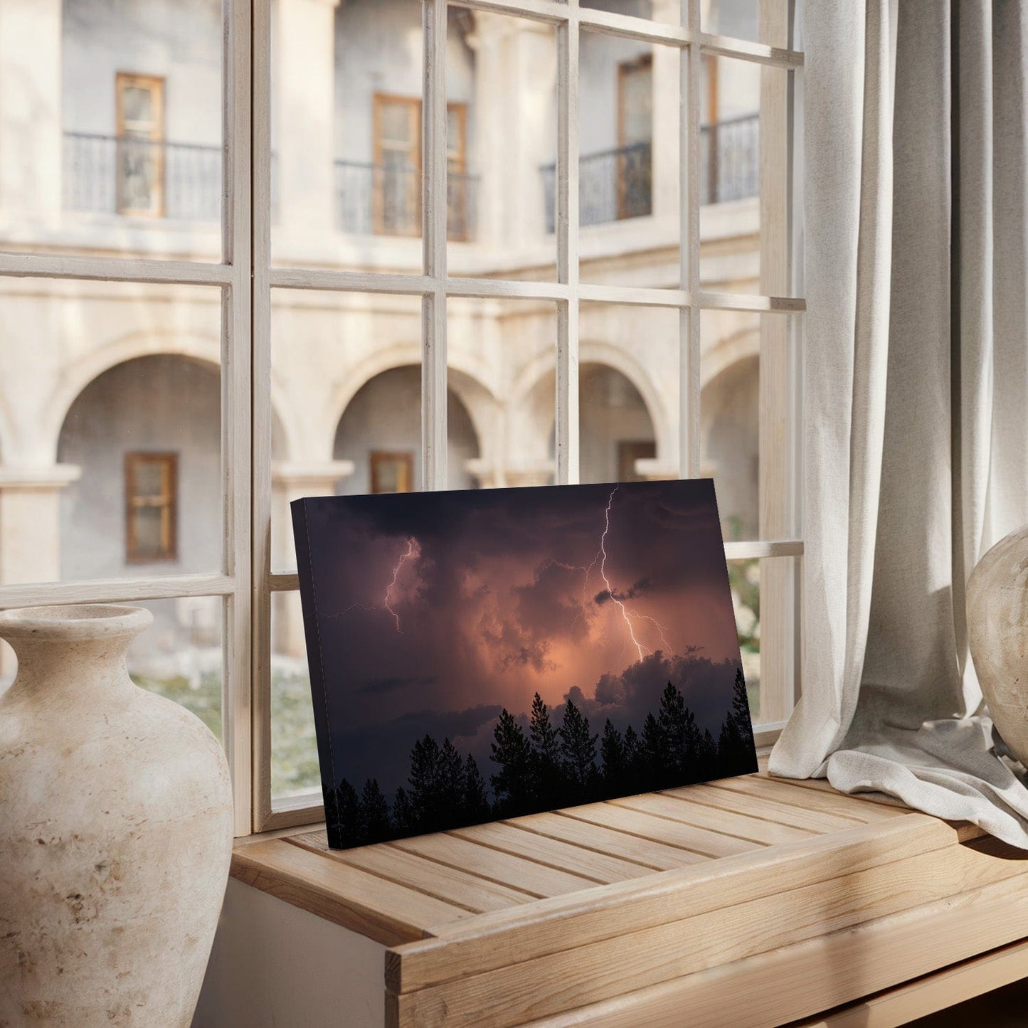 Illuminated Forest Lightning Canvas