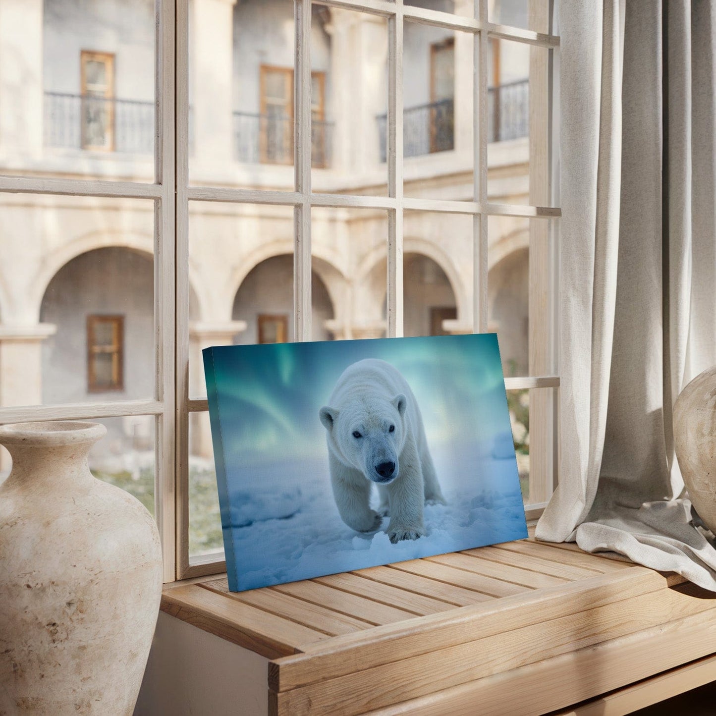 Arctic Aurora Polar Bear Canvas