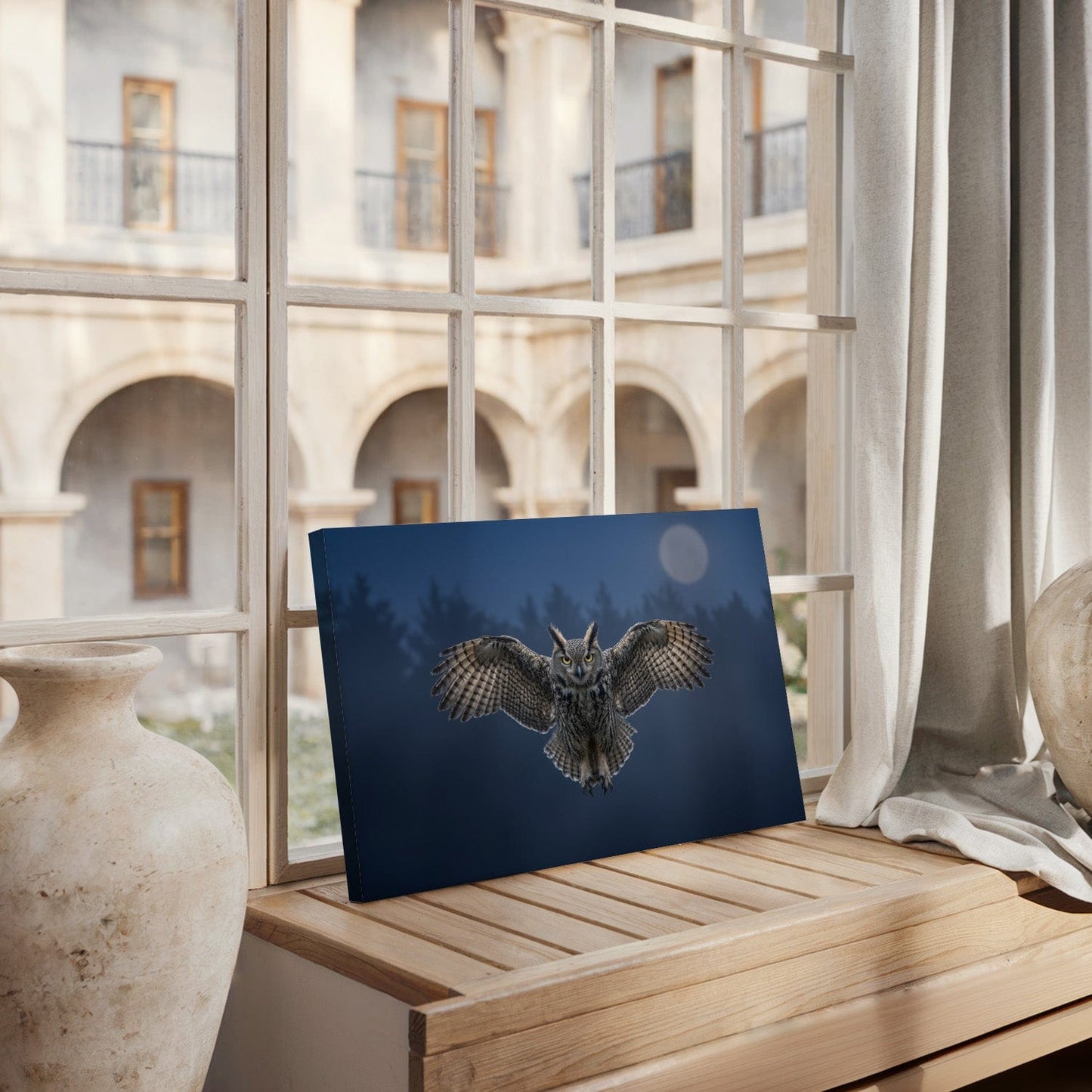 Night Owl Moon Canvas
