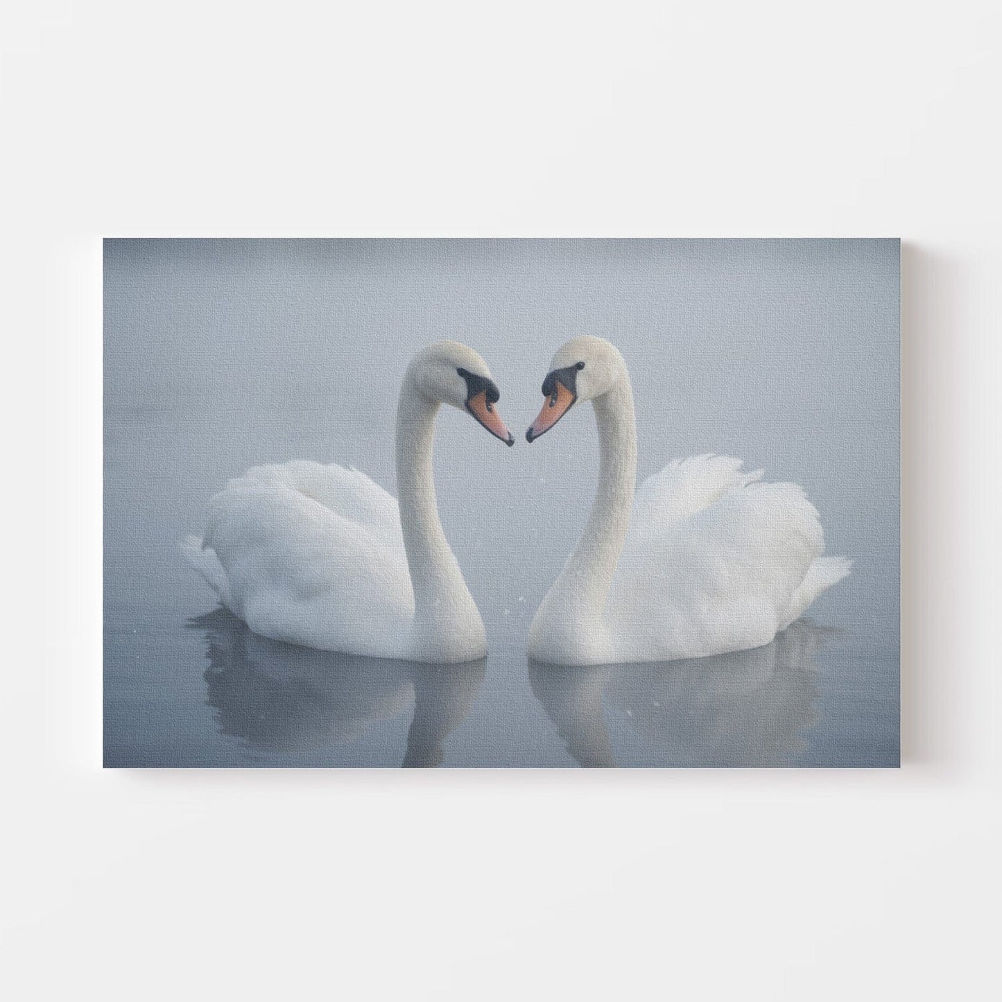 Swan Love Heart Canvas