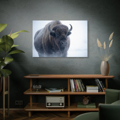 Winter Bison Snow Canvas