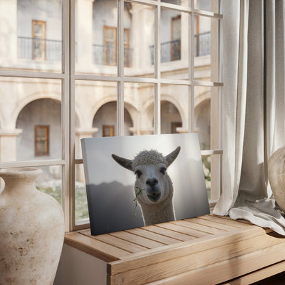 Whimsical Llama Portrait Canvas