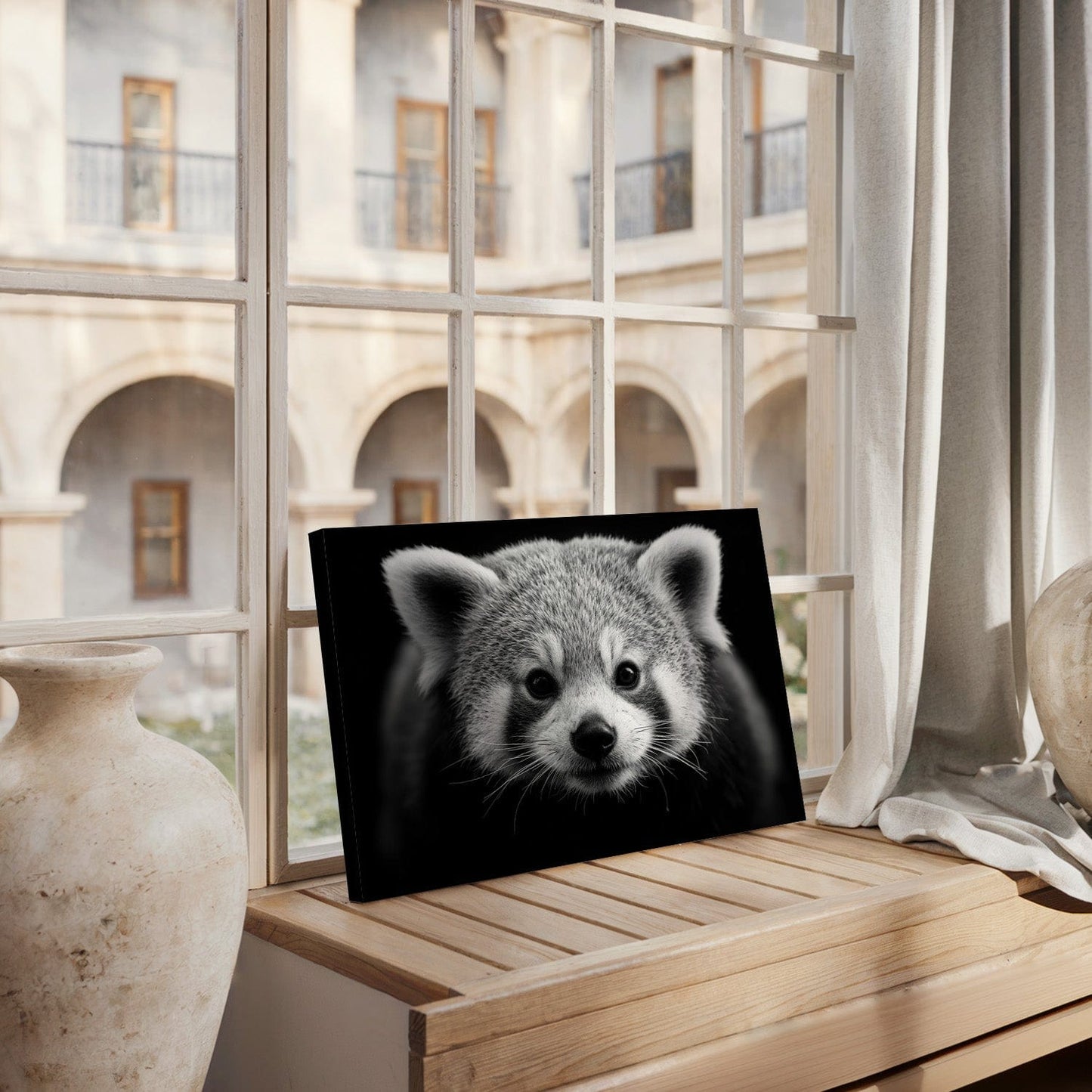 Black And White Red Panda Canvas