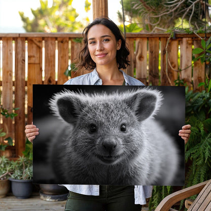 Black And White Quokka Canvas