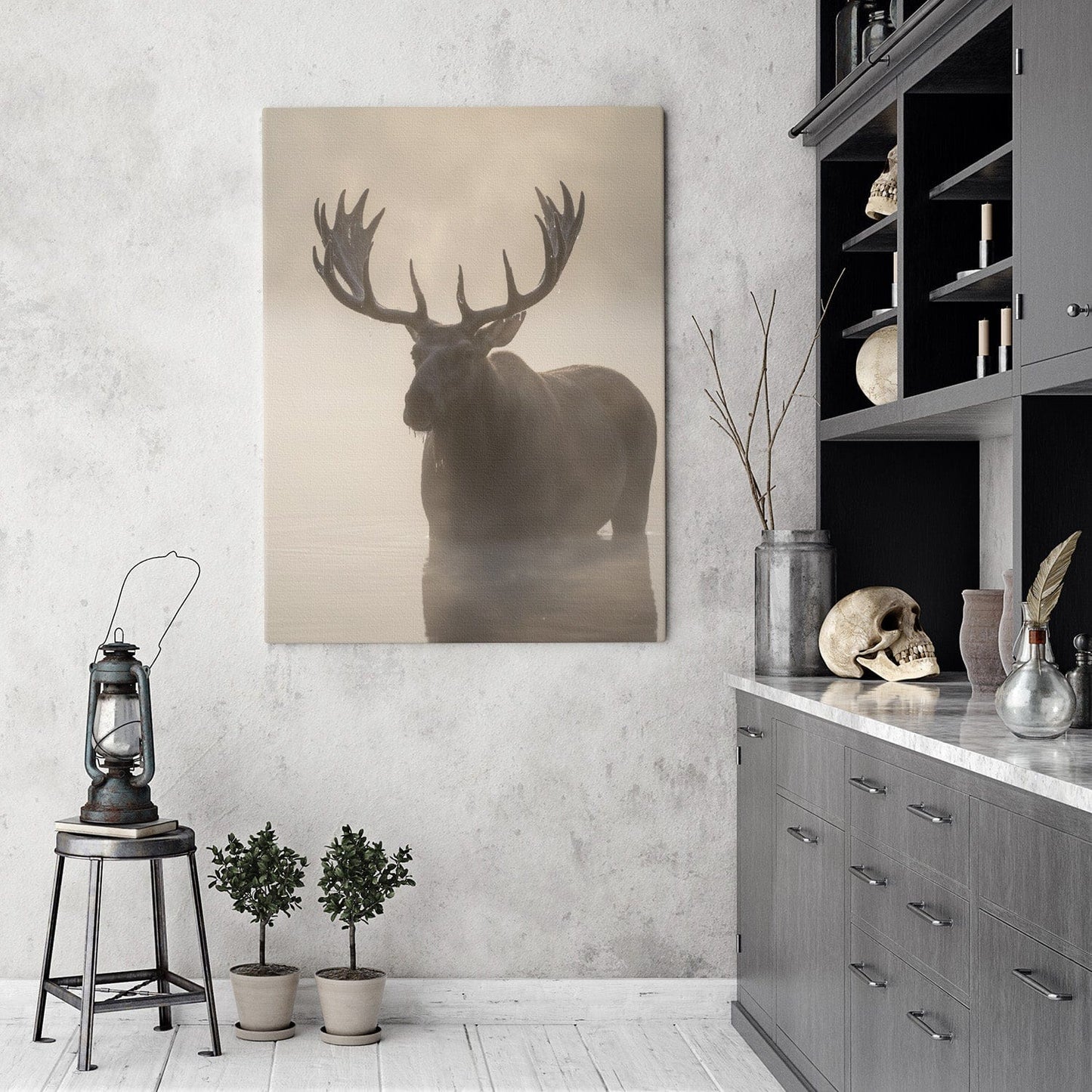 Misty Moose Silhouette Canvas