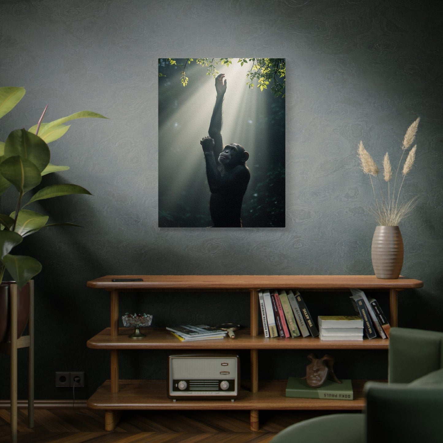 Ethereal Chimpanzee Reaching Canvas