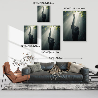 Ethereal Chimpanzee Reaching Canvas