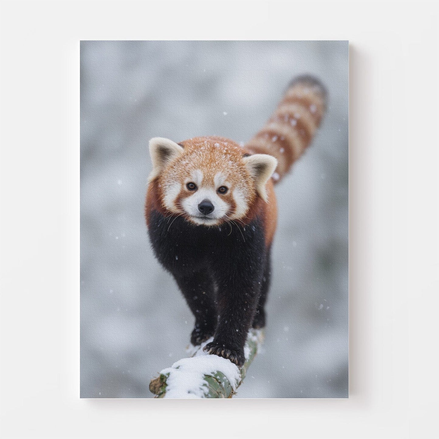 Snowy Red Panda Canvas