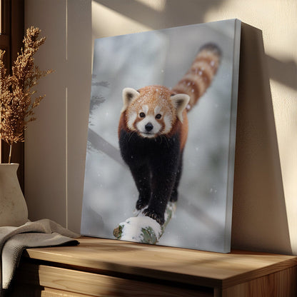 Snowy Red Panda Canvas
