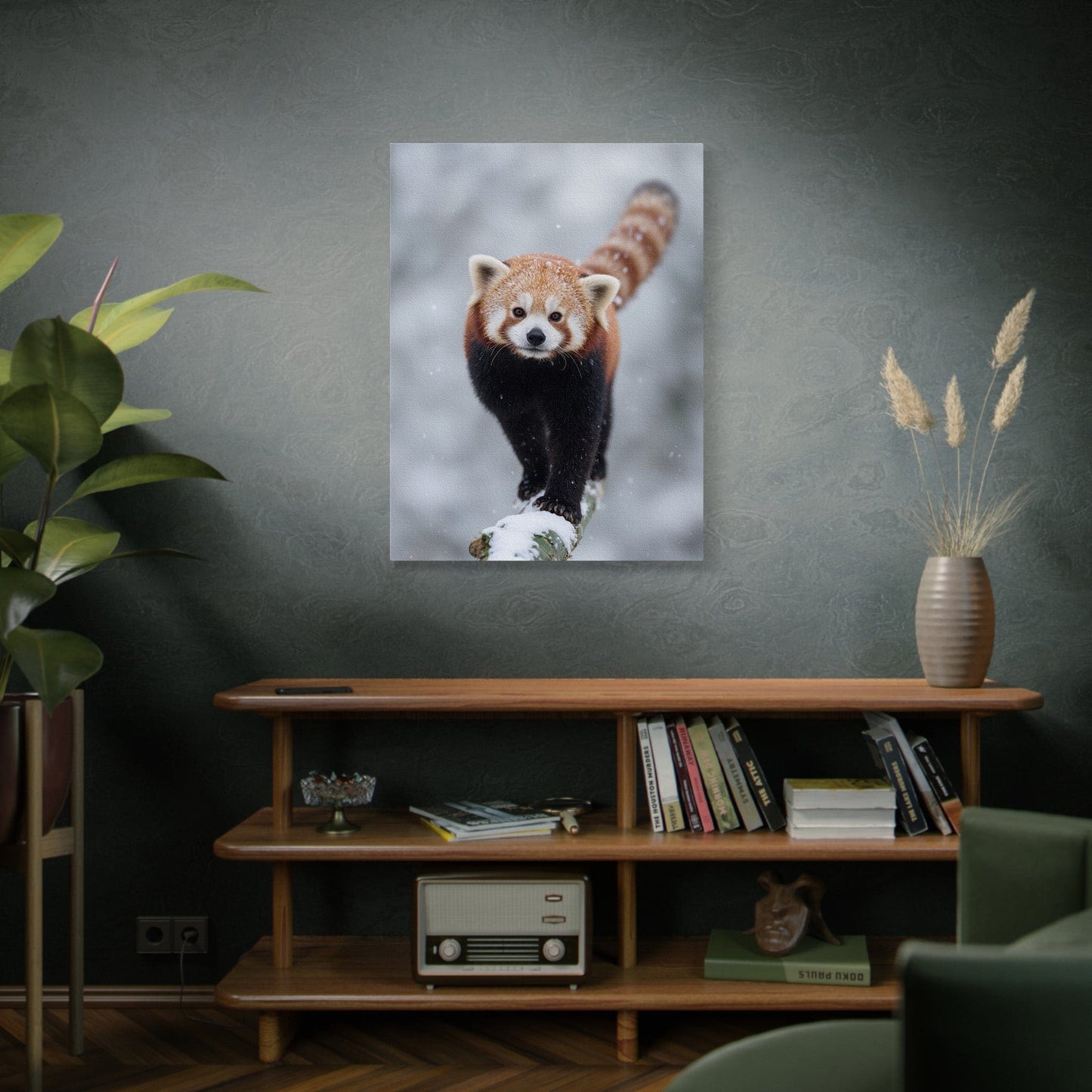 Snowy Red Panda Canvas