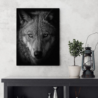 Black and White Wolf Canvas