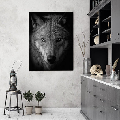 Black and White Wolf Canvas